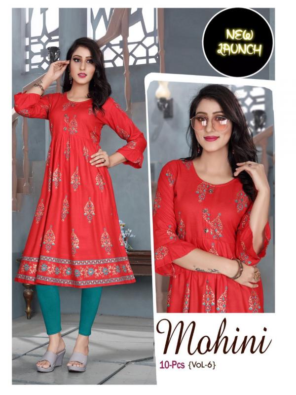 trendy Mohini Vol 6 Rayon Designer Kurti Collection